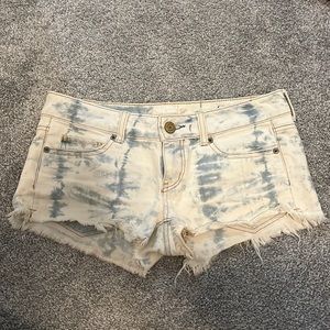 American Eagle Acid Wash Raw Hem Shorts